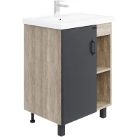 Тумба с раковиной дуб сонома/серый матовый 61 см Onika Тимбер 106116 + 4640021060773