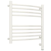 Полотенцесушитель электрический 500x500 белый глянец МЭМ правый, перемычка выгнутая Сунержа Богема 3.0 12-5803-5050