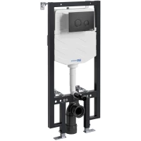 Инсталляция для унитаза WasserKRAFT Vils 56 56TLT.010.ME.MB01 с кнопкой смыва, черный матовый