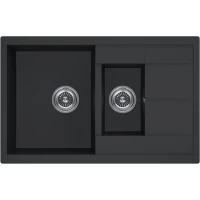 Кухонная мойка KuchenStern Ku-Granit Flug 60-2 110BL10 78x50 см, черный