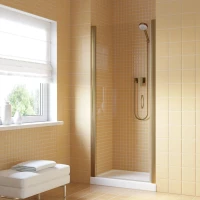 Душевая дверь Vegas Glass EP LUX 65 05 crystalvision L 65 см L, профиль бронза, стекло прозрачное