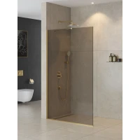 Душевая перегородка Cezares Liberta LIBERTA-L-1-TB-110-BR-BORO 110 см, профиль золотой матовый, стекло бронза