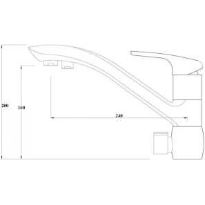 Изображение товара смеситель для кухни с подключением к фильтру zorg sanitary zr404kfchephyimetall