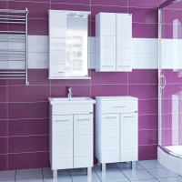 Комплект мебели белый глянец 46 см Санта Омега 207001 + FOCTEP50 + 107001