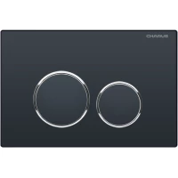 Кнопка смыва Charus Spazio FP.330.DW.01 для инсталляции, черный матовый/хром/черный матовый