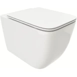 Изображение товара унитаз подвесной cerutti spa mimi aria ct8908 безободковый, с сиденьем микролифт, белый