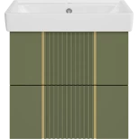 Изображение товара тумба под раковину brevita vega veg-09060-0802я 54,8 см, подвесная, зеленый матовый