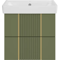 Тумба под раковину Brevita Vega VEG-09060-0802Я 54,8 см, подвесная, зеленый матовый
