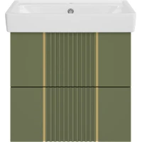 Тумба под раковину Brevita Vega VEG-09060-0802Я 54,8 см, подвесная, зеленый матовый