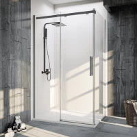 Душевой уголок Veconi Rovigo RV070GR-160100-01-C4 160x99 см, профиль графит матовый, стекло прозрачное