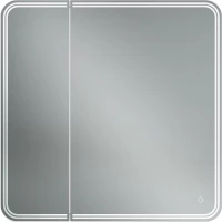 Зеркальный шкаф Art&Max Verona AM-Ver-800-800-2D-R-DS-F 80x80 см R, с LED-подсветкой, сенсорным выключателем, диммером, белый матовый