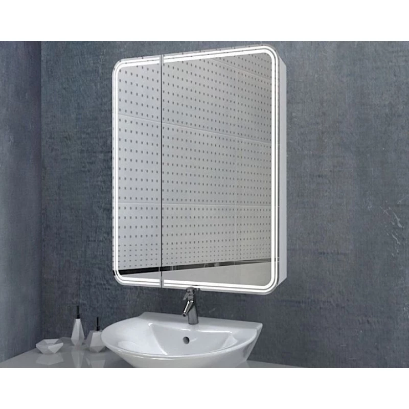 Зеркальный шкаф 80x80 см белый R Art&Max Verona AM-Ver-800-800-2D-R-DS-F