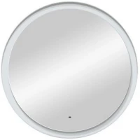 Зеркало Art&Max Napoli AM-Nap-1000-DS-F-White 100x100 см, с LED-подсветкой, сенсорным выключателем, диммером, белый матовый