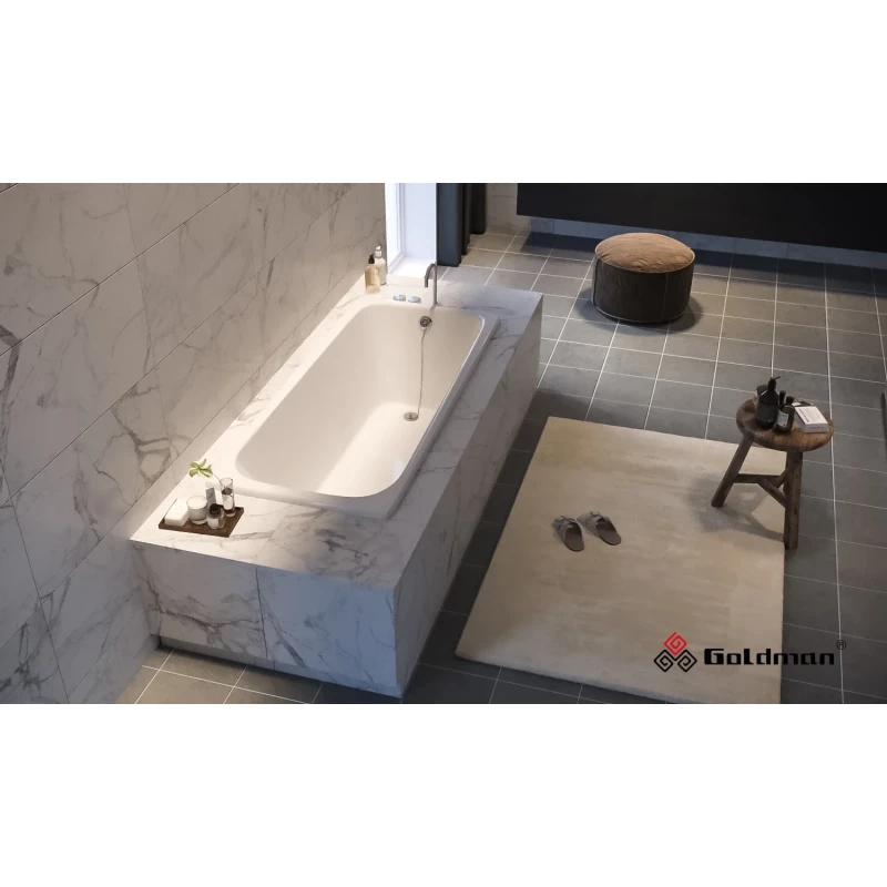 Чугунная ванна 170x70 см с отверстиями для ручек Goldman Comfort CF17070H