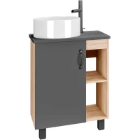 Тумба с раковиной дуб сонома/серый матовый 57 см Grossman Флай 106002 + 506002 + GR-3013