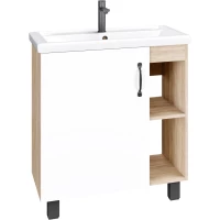 Тумба с раковиной дуб сонома/белый матовый 71 см Grossman Флай 107001 + 15840