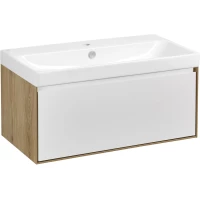 Тумба дуб эльвезия/белый глянец 88,2 см Акватон Либерти 1A279901LYC70