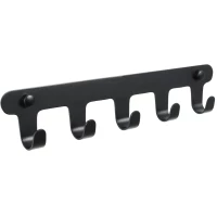 Планка с крючками Fixsen Practica FX-805B-5 для ванны, черный матовый