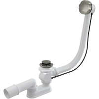 Слив-перелив для ванны AlcaPlast A55K-N-P полуавтомат, никель глянец