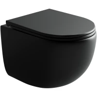 Унитаз подвесной Ceramica Nova Up CN4007MB безободковый, торнадо, с сиденьем микролифт, черный матовый