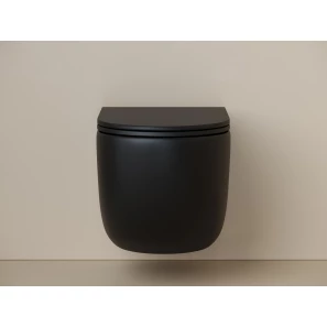 Изображение товара унитаз подвесной ceramica nova up cn4007mb безободковый, торнадо, с сиденьем микролифт, черный матовый