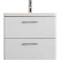 Тумба под раковину BelBagno Due DUE-600-2C-SO-BM-P 60,6 см, подвесная, белый металлик