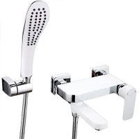 Смеситель для ванны Gappo G3248 с душевым гарнитуром, хром/белый