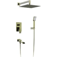 Душевой комплект Gappo G7107-4 300 мм, со смесителем, бронза