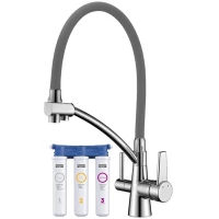 Смеситель для кухни с фильтром Lemark Comfort LM3071C-Gray + H851P00