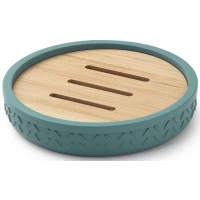 Мыльница Gedy Thea TH11(47) настольная, зеленый/бамбук