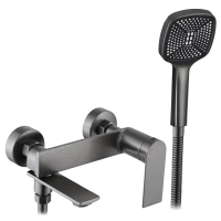 Смеситель для ванны Rea Storm REA-B4585 с душевым гарнитуром, оружейная сталь