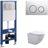 Комплект подвесной унитаз Sintesi Evi SIN-TS-EVI-151 + система инсталляции Sintesi SIN-CCI-SMP-101 + SIN-FB-BRC-504 