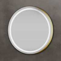 Зеркало Xpertials Olek Redondo 84354135-68434 80x80 см, с LED-подсветкой, сенсорным выключателем, диммером, золотой матовый