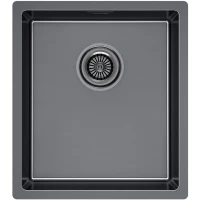 Кухонная мойка Paulmark Yuni YU39-GM 39x44 см, вороненая сталь
