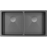 Кухонная мойка Paulmark Next PM207844-GM 78x44 см, вороненая сталь