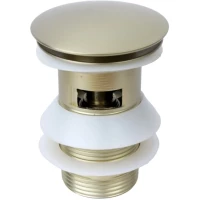 Донный клапан для раковины Bronze De Luxe 1760'S 008/1CG с переливом, золотой матовый