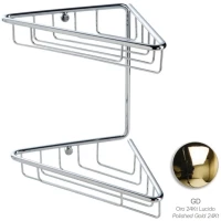 Полка для ванной Stil Haus 570(16) угловая, двойная, золотой