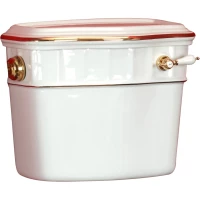 Бачок для унитаза низкий с отверстием для ручки слива Migliore Gianeta 20935 белый/золото