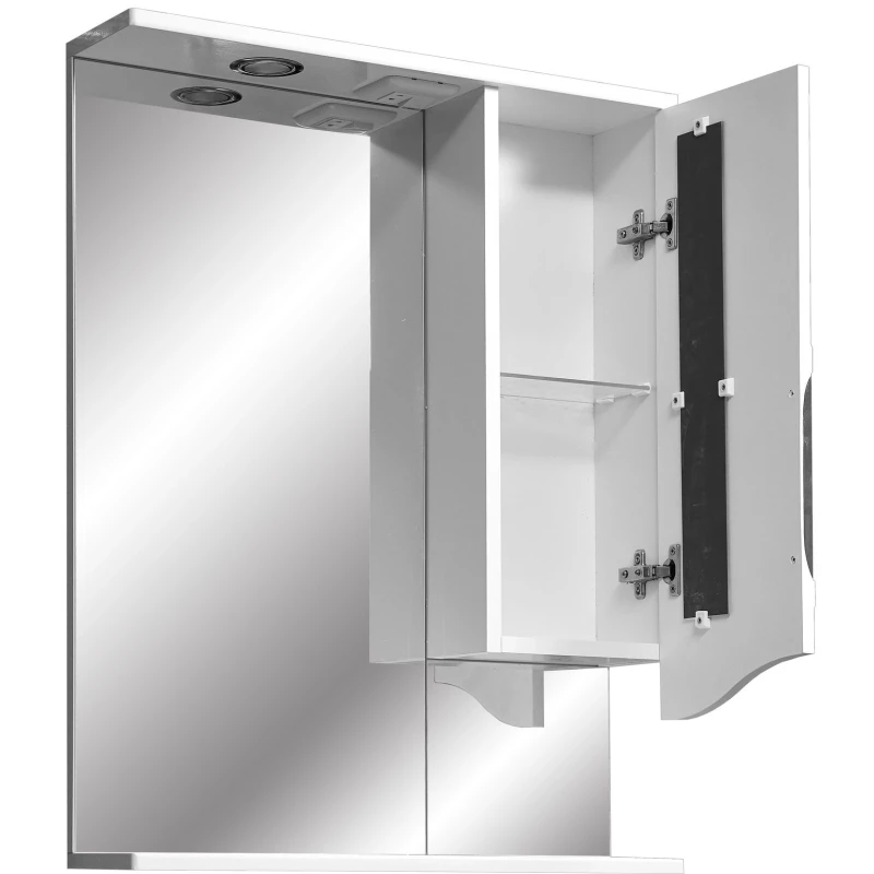 Зеркальный шкаф 60x80 см белый глянец/белый матовый Stella Polar Сильва SP-00000208