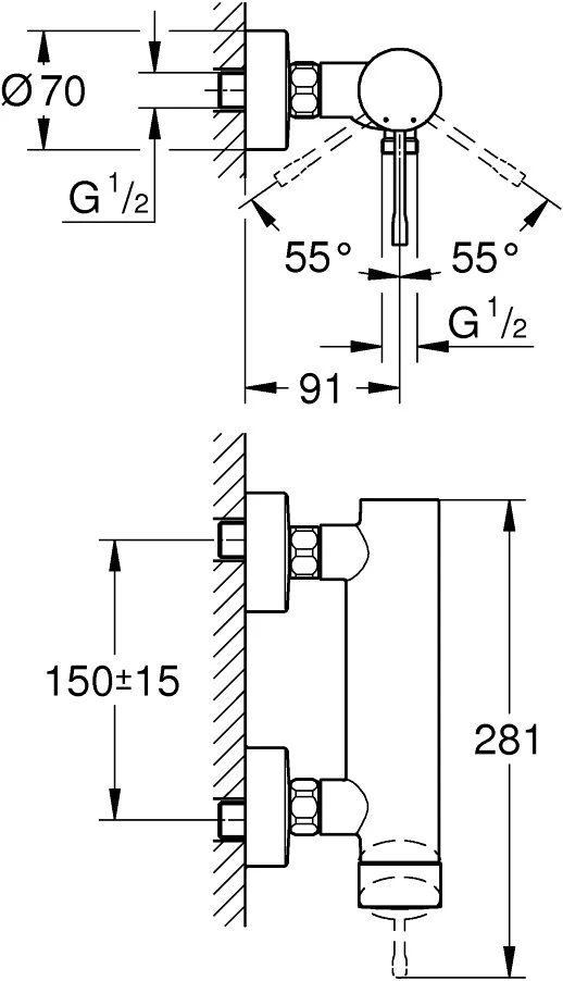 Grohe Essence New 33636001 Смеситель однорычажный для душа - фото 3