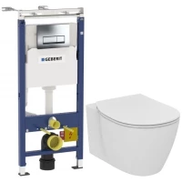 Комплект подвесной унитаз Ideal Standard Connect E771801 + E772401 + система инсталляции Geberit 458.125.21.1