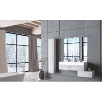 Комплект мебели белый глянец/ольха наварра 120 см Акватон Сакура 1A219701SKW80 + 1A72433KSK010 + 1A220002SKW80