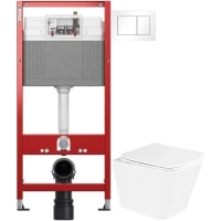 Комплект подвесной унитаз BelBagno Due BB3103CHR/SC + система инсталляции Tece 9400413