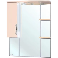 Зеркальный шкаф 75x100 см бежевый глянец/белый глянец L Bellezza Лагуна 4612112002078