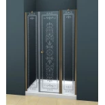 Изображение товара душевая дверь распашная cezares royal palace 130 см прозрачное с матовым узором royal palace-a-b-13-30+60/40-cp-br