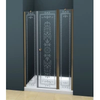 Душевая дверь распашная Cezares Royal Palace 130 см прозрачное с матовым узором ROYAL PALACE-A-B-13-30+60/40-CP-Br