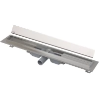 Душевой трап (лоток) AlcaPlast APZ106 Design APZ106-650 + DESIGN-650MN 64,4 см, с решеткой, щелевой, нержавеющая сталь
