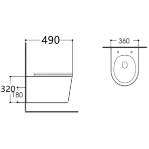 Изображение товара унитаз подвесной aquatek вега aq1904-00 безободковый, с сиденьем микролифт, белый