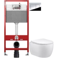 Комплект подвесной унитаз Vincea Evo VT1-34S + система инсталляции Tece 9400412