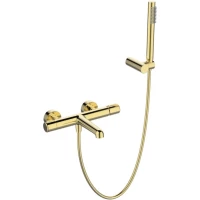 Смеситель для ванны BelBagno Uno UNO-VASM/DFS-ORO с душевым гарнитуром, золотой